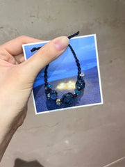 "Deep Sea Star" Natural Kyanite Braided Bracelet