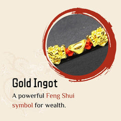 ダブル貔貅インゴット&幸運の赤いロープブレスレット