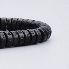 椰殼珠手鍊,刻有咒語 - 吸引智慧並提升精神能量