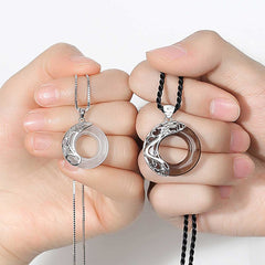 龍鳳情侶項鍊 - 黑曜石和蛋白石吊墜,祈求庇佑