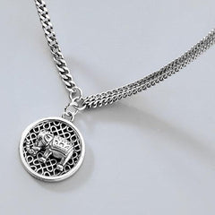 シルバーエレファントネックレス - 幸運と富の象徴