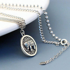 シルバーエレファントネックレス - 幸運と富の象徴