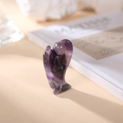 紫水晶守護天使雕像 - 水晶天使裝飾