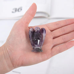 紫水晶守護天使雕像 - 水晶天使裝飾