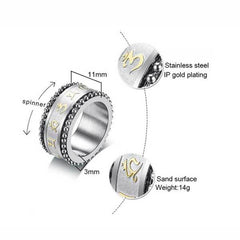 仏教のマントラスピナー 不安を和らげるリング - 不安を和らげる