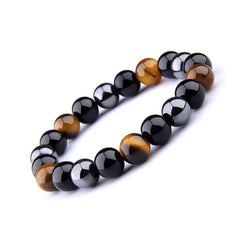Triple Protection Bracelet - Tiger’s Eye, Obsidian, HematiteHealing Energy Jewelry