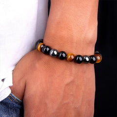 Triple Protection Bracelet - Tiger’s Eye, Obsidian, HematiteHealing Energy Jewelry
