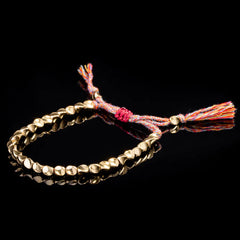 チベット銅ビーズブレスレット(手作り) - 癒し、強さ、そして保護のために