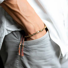 チベット銅ビーズブレスレット(手作り) - 癒し、強さ、そして保護のために