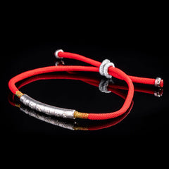 Tibetan Red String Bracelet-Six-Character Engraved Mantra Prayer Buddhist Mascot