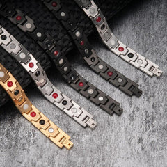 磁気療法ブレスレット - ブラック、シルバー、ゴールド