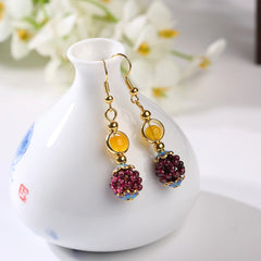 Natural Garnet Chalcedony Bracelet & Earrings Set - Passion, Joy, Beauty