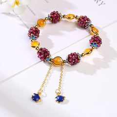 Natural Garnet Chalcedony Bracelet & Earrings Set - Passion, Joy, Beauty