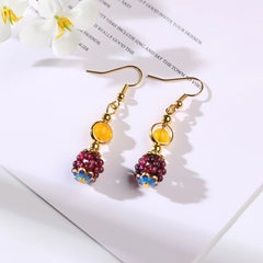 Natural Garnet Chalcedony Bracelet & Earrings Set - Passion, Joy, Beauty