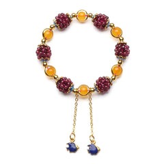 Natural Garnet Chalcedony Bracelet & Earrings Set - Passion, Joy, Beauty