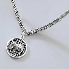 シルバーエレファントネックレス - 幸運と富の象徴