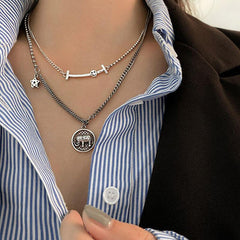 シルバーエレファントネックレス - 幸運と富の象徴