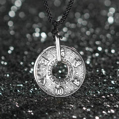 西藏瑪尼咒硬幣項鍊