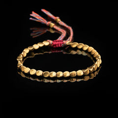 チベット銅ビーズブレスレット(手作り) - 癒し、強さ、そして保護のために