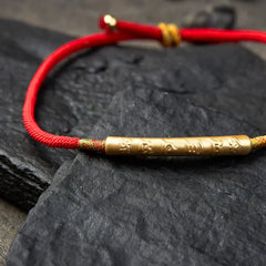 Tibetan Red String Bracelet-Six-Character Engraved Mantra Prayer Buddhist Mascot