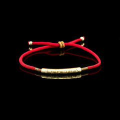 Tibetan Red String Bracelet-Six-Character Engraved Mantra Prayer Buddhist Mascot