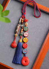 五行財神辰砂ペンダント - 富、平和、繁栄を倍増