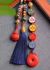 Five-way God of Wealth Cinnabar Pendant - Double your wealth, peace and prosperity